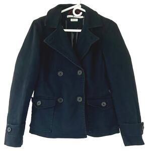 Vintage Tommy Hilfiger double breasted canvas peacoat Y2K navy preppy academia S